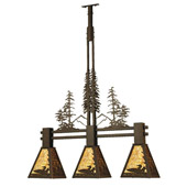 Rustic Loon Tall Pines Island Light - Meyda 70028