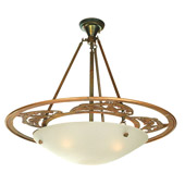 Rustic Leaping Trout Semi-Flush Ceiling Fixture - Meyda 70922