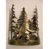 Rustic Skier Through The Trees Wall Sconce - Meyda 78288