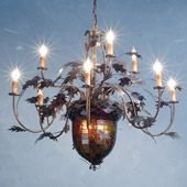 Rustic Acorn & Oak Leaves Nine Light Chandelier - Meyda Tiffany 79860