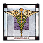 Tiffany Personalized Medical Stained Glass Window - Meyda 79885