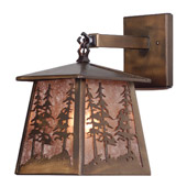 Rustic Tall Pines Lantern Wall Sconce - Meyda Tiffany 82114