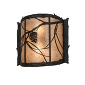 Rustic Whispering Pines 15"W Wall Sconce - Meyda 98413