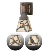 Rustic Early Morning Visitors Wall Sconce - Meyda 98530
