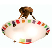 Contemporary Psychedelic Baby Fused Glass Semi-Flush Ceiling Fixture - Meyda 99315