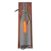 Casual Tuscan Vineyard Frosted Amber Wine Bottle Pocket Wall Sconce - Meyda 99644