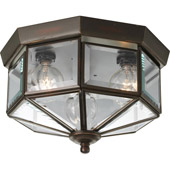 Classic/Traditional Beveled Glass Outdoor Flush Mount Ceiling Fixture - Progress Lighting P5788-20