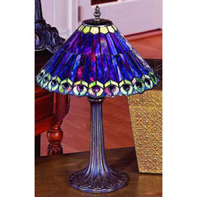 Paul Sahlin Tiffany 701 Tiffany Purple Peacock Table Lamp