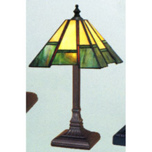 Paul Sahlin Tiffany 799-2 Green Uneven Border Accent Lamp