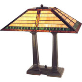 Craftsman/Mission Horiztonal Line Pattern Desk Table Lamp - Paul Sahlin Tiffany 992