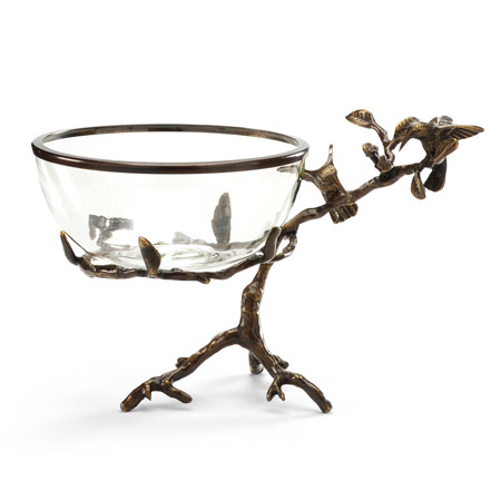 Wildwood 300517 Hummingbirds On Branch Bowl with Stand