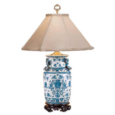 Wildwood 5221 Blue White With Dragons Table Lamp