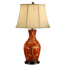 Wildwood 46472 Blossoms On Red Table Lamp