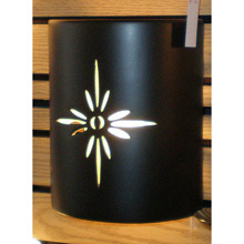 Justice Design 9010-CRB-SUNB Ceramic Cylinder Wall Sconce with Sunburst Pattern Cutout